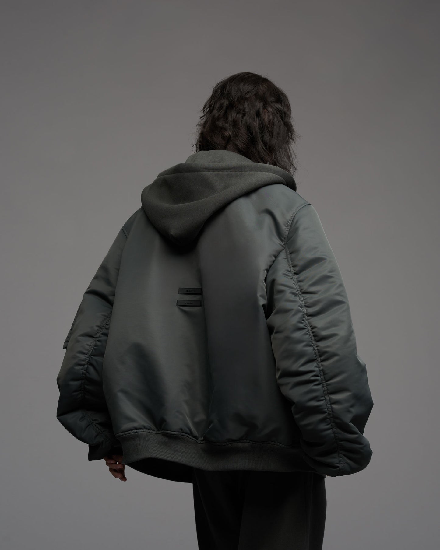 Oversize Hooded Bomber Jacket